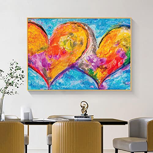 Impression sur Toile Amour Coeur Art Abstrait pour Salon 70x100cm - 4