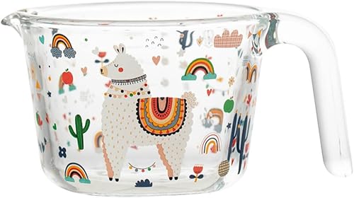 Luxshiny Taza para hornear taza medida taza de leche agua potable taza de vidrio jarra de vapor taza de escala de vidrio tazas medidoras