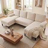 【Assise Moelleuse et Fiable】Le revêtement en velours côtelé/chenille de qualité supérieure est doux au toucher, agréable sur la peau, résistant à l’usure et facile à entretenir. À l’intérieur de canapé d'angle convertible, la mousse haute élasticité associée à des ressorts de soutien assure un confort qui dure : bonne reprise de forme, moins d’affaissement et répartition homogène de la pression grâce aux ressorts ensachés