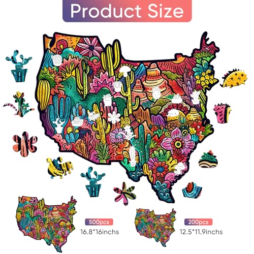 50% Off Delobil USA Map Wooden Jigsaw Puzzle - 200 Pieces - Image 4
