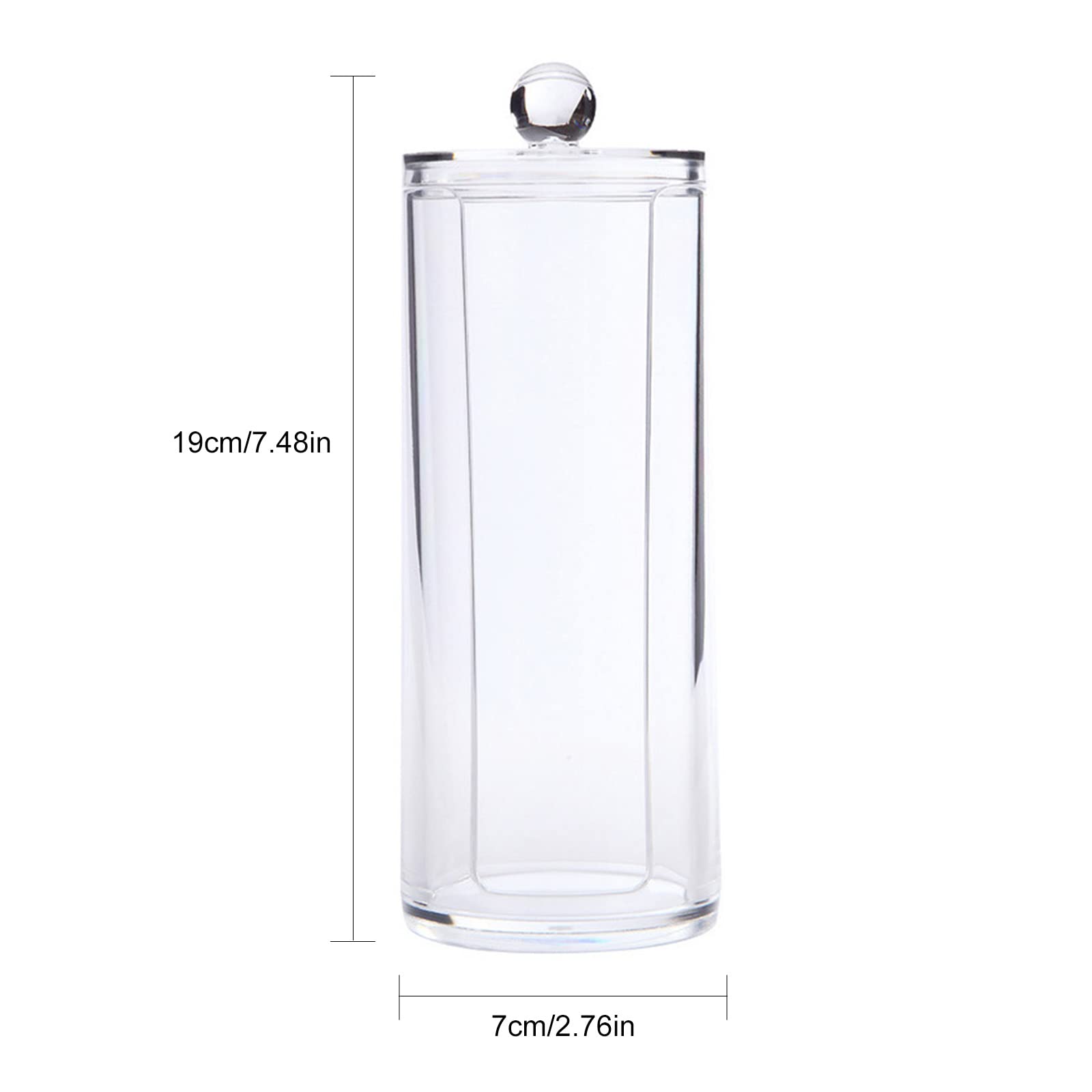 HUIOP Acrylic Makeup Cotton Pad Holder Dispenser Round Cosmetic Storage Jars with Lids Cotton Swab Cotton Round Pads Holder for Bathroom Accessories Storage Shelf Vanity(Not Included Cotton Pad)