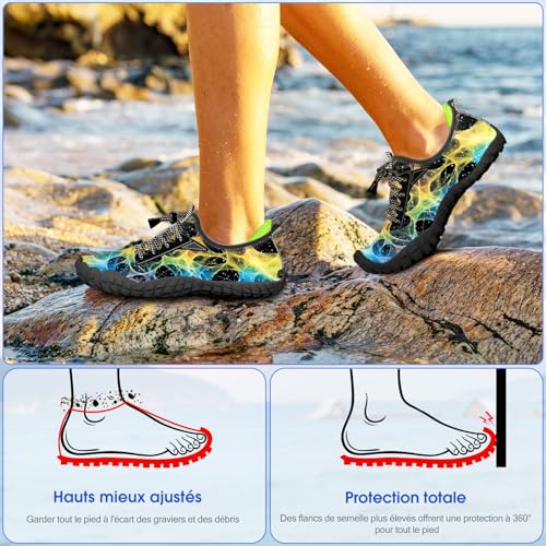 Image of Built-in Heel Grips Water Shoes for Kids Girls Boys Hiking Wide Barefoot Swim Beach Pool Big Kid