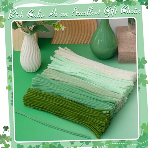 Image of Peryiter 500 Pcs Pipe Cleaners for DIY Flower Bouquets, Chenille Stems for Graduation Bouquet Crafts, Fuzzy Sticks for Handmade Flowers, DIY Gift, Art Projects(Boho Green,12 Inch)
