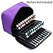 BTSKY 60 Slot Carrying Marker Case Holder -Canvas Zippered Markers Organizer for Markers and Sketch Marker (Purple)