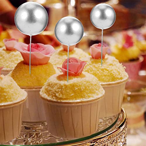 Gadpiparty 42 Pcs Bolas Bolos Toppers Bola de Espuma Topo de Bolo Cupcakes Escolhas de Inserção de B