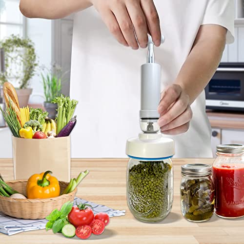 Mason Jar Vacuum Sealer - Food Vacuum Sealer Food Jar Protector Vacuum Sealing Kit For Wide-Mouth And Regular-Mouth Mason Jars,With Manual Vacuum Pump And Lid Opener For Storage Food & Making Ferment #TOP4