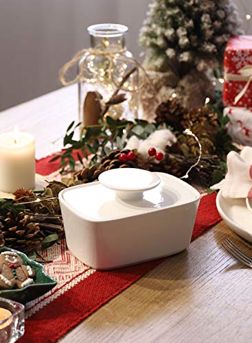Sweese 321.101 Large Butter Dish With Lid, Porcelain Butter Keeper Container - Perfect For East Coast, West Coast Butter And Kerrygold Butter - White #TOP1