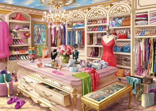 Ravensburger The Coveted Closet - Puzzle Da 1000 Pezzi | Boutique Wardrobe Experience By Wigwam Studios | Perfetta Vestibilità Ad Incastro | Materiali