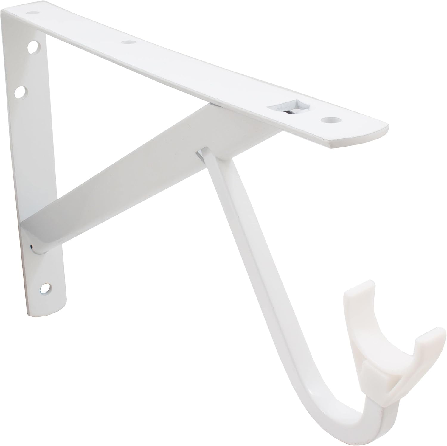 Stone Harbor Hardware Max-Duty Shelf and Pole Bracket, 3" Drop, White