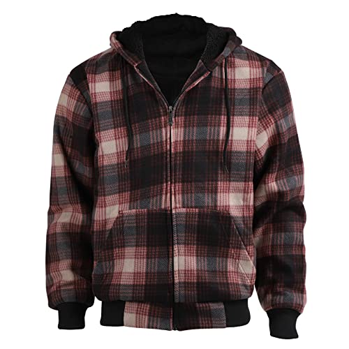 Image of Gary Com Heavyweight Sherpa Hoodies for Men, Thick Fleece Lined Full Zip Up Winter Warm Sweatshirts Work Jackets