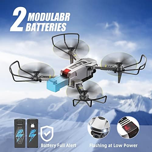 TOPRCBOXS S2 Mini Drone with Camera for Kids and Adults, 1080P FPV Camera Drone Toy Gift for Teenager Boys Girls, RC Quadcopter with Adjustable Speed, 3D Flips, One-key Start, 2 Batteries