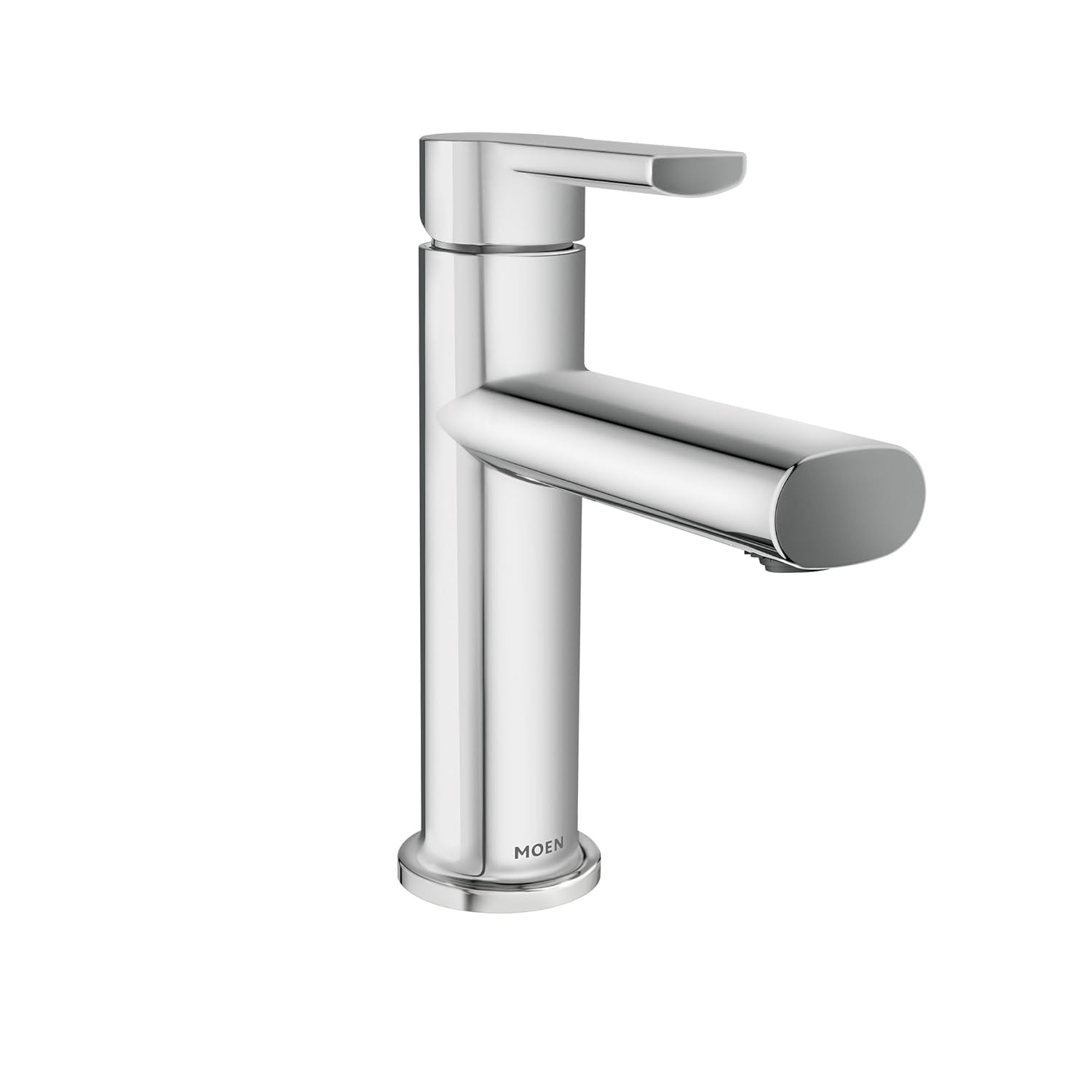 Moen Meena Chrome One-Handle Single Hole Modern Bathroom Sink Faucet with Optional Deckplate and Drain Assembly 84794