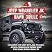 AMERICAN MODIFIED Front Replacement Grille Compatible with Jeep Wrangler JK JKU 2007-2018, Glossy Black