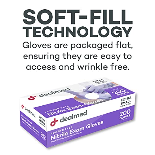 Dealmed Medical Exam Gloves – 2000 Count Medium Nitrile Gloves, Disposable Non-Irritating Latex Free, Multi-Purpose Use for a First Aid Kit and Medical Facilities