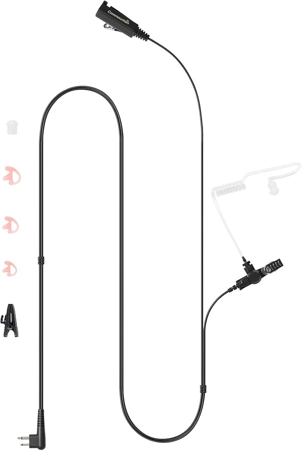 commountain Two Wire Earpiece with Mic for Motorola Radios