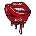Seductive Dripping Lips Patch Sensual Red Tongue Embroidered Iron-on Patch