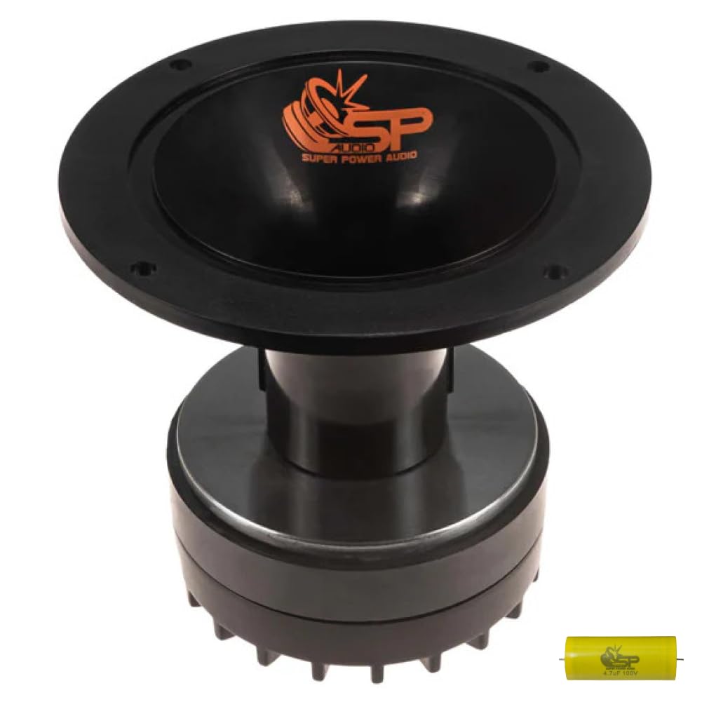 KIT SET PER SP AUDIO SP DRIVER 39, 1 driver a compressione con tromba da 12,7 cm di diametro, da 80 watt rms 160 watt max, 8 ohm, 105 db spl, bobina da 1,35", 1 pezzo + condensatore omaggio