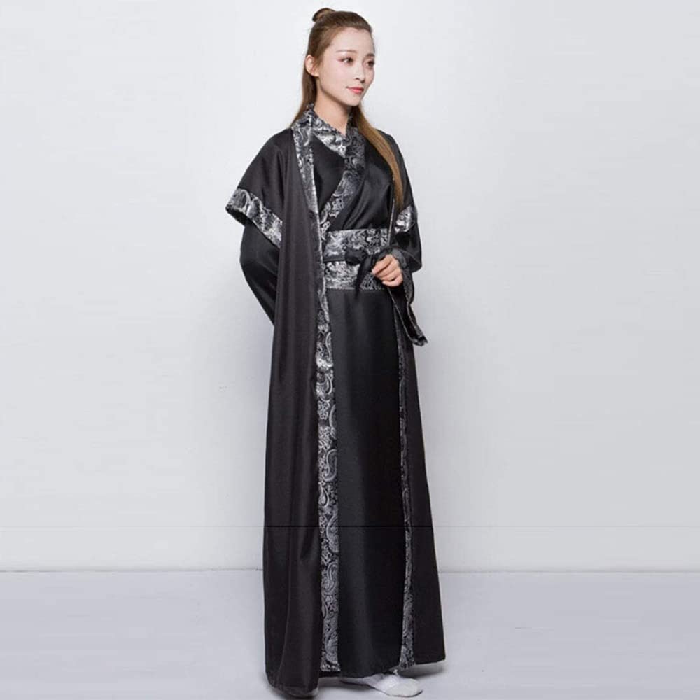 tradycyjnej chińskiej odzieży Starożytny chiński strój szermierza dla dorosłych tradycyjny strój Hanfu Cosplay wojenny(Black,Small)