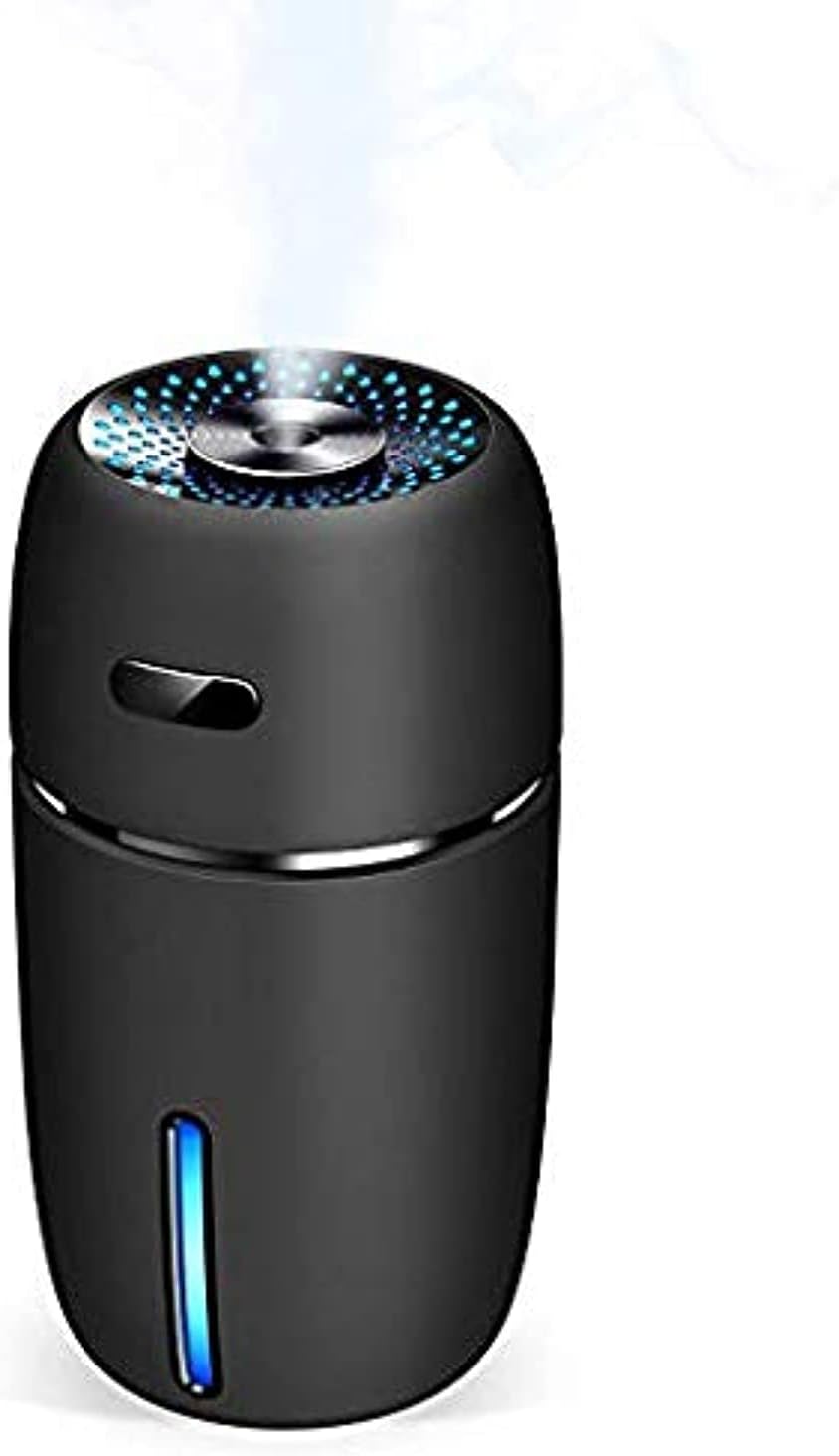 USB Car Humidifier, 200ml Mini Portable Humidifiers Air Purifier with 7 Colors LED Night Light, Quiet Operation, Adjustable Mist Modes for Travel Home Baby Office Car (Black)