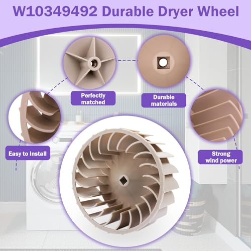 Image of W10349492 697772 WP697772 Fits Whirlpool Maytag Kenmore Dryer Blower Wheel