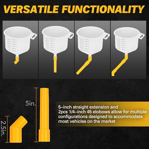 Image of ELEAD No-Spill Coolant Funnel Kit - 19-Piece Radiator Funnel burping kit, coolant Bleeder kit, Extra Funnels and Adapters for Universal Vehicle