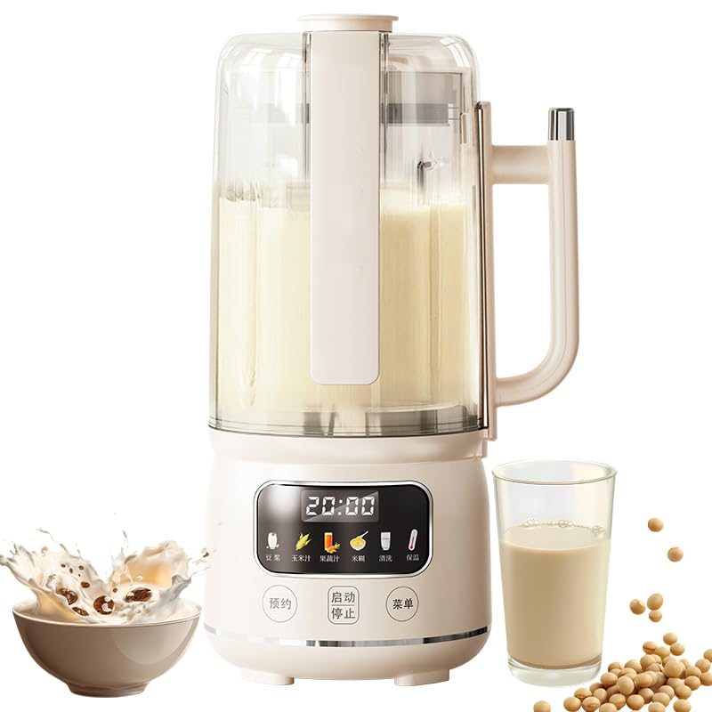 Máquina automática de leche de soja, 1,5 L, con limpieza automática, 12 cuchillas para soja, gachas y jugo