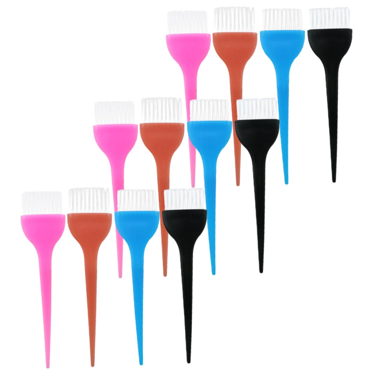 FRCOLOR Diy Hair Dye Brush Set 12 Pieces Soft Stiff Bristles Dye Brush Applicator for Home Salon Use