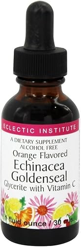 Eclectic Institute Echinacea - Extracto de glicerita de sello de oro (sabor naranja)  1 fl oz (1.0 fl oz)