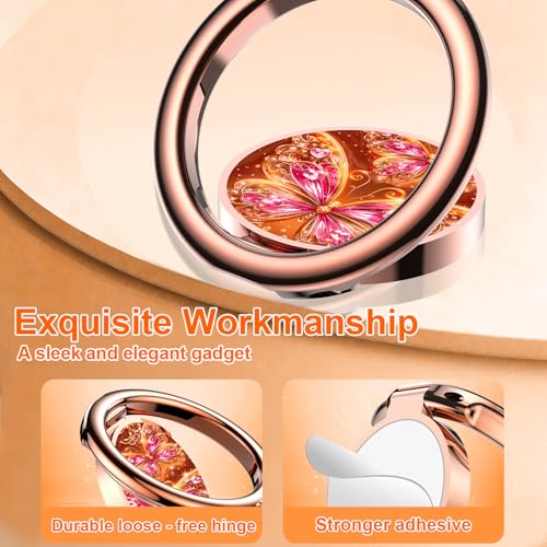 Image of Magnetic Phone Ring Holder for MagSafe Grip,[Super Magnet],Stylish 360 Rotation Cell Phone Grip Stand Finger Ring Kickstand for iPhone 17 16 15 14 Pro Max,iPad and Smartphones,Light