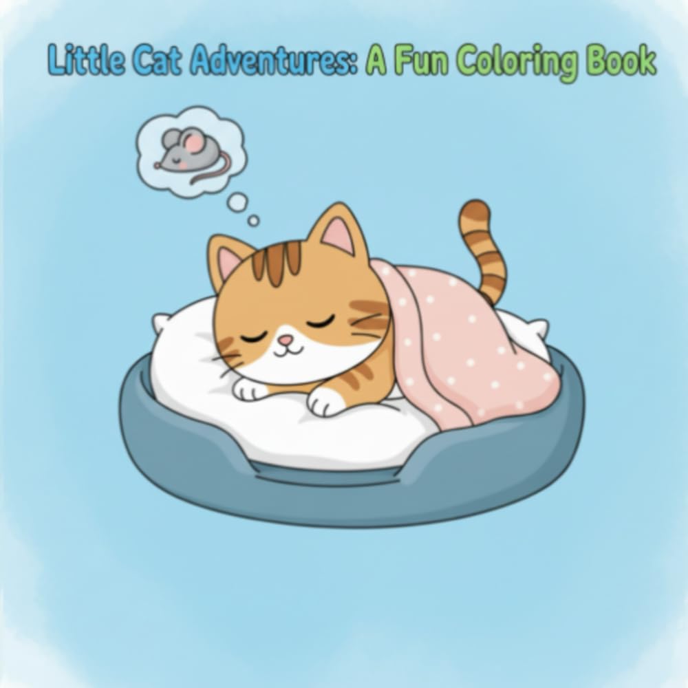 Little Cat Adventures: A Fun Coloring Book: Adorable Cat Scenes for Kids & Adults | Simple, Fun & Stress-Relieving Coloring