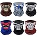 Bundle Monster Bike Half Face Mask, Motorcycle Shield Clothing, Various Colors & Graphics, for Costumes & Outfits, for Hiking, Ski, Cycling, Hunting and Outdoor Activities, Comfortable Polyester - 6pc
