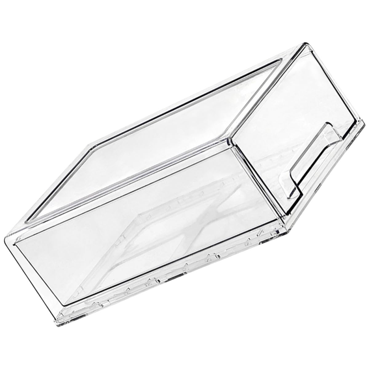 COLLBATH Organisateur de Rangement Tiroir Transparent Moyen Boîte de Rangement Bureau en Plastique Solution Empilable pour Cosmétiques et Accessoires Usage Maison et Maquillage Simple