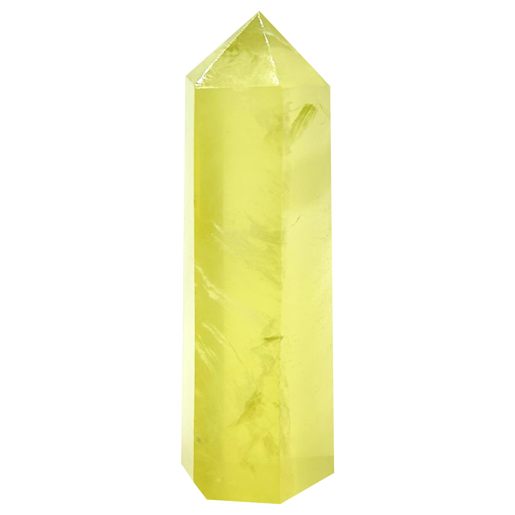Tizzomx Crystal Towers Natural Healing Crystal Point Obelisk Hexagonal Wands Reiki Energy Balancing Chakra Meditation Therapy Gift for Women Men, Citrine, 2" to 2.5"