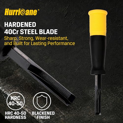Image of HURRICANE 8mm Corner Chisel, 90 Square Mortise Chisel for Door Hinges, Strike Plates & Cabinetry, Right Angle Wood Chisel with Metal Strike Cap & Ergonomic Grip
