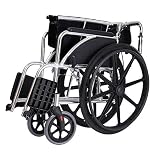 DIEFMJ Leicht zusammenklappbarer Rollstuhl mit Selbstantrieb, Handbremse, Handbremse und zusammenklappbarem Pedal