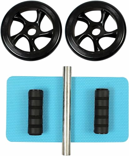 Image of Ab Exerciser,Gym - Multipurpose Fitness Equipment for Men and Women Anti Skid Double Wheel AB Roller Exerciser with Knee Mat Steel Handle