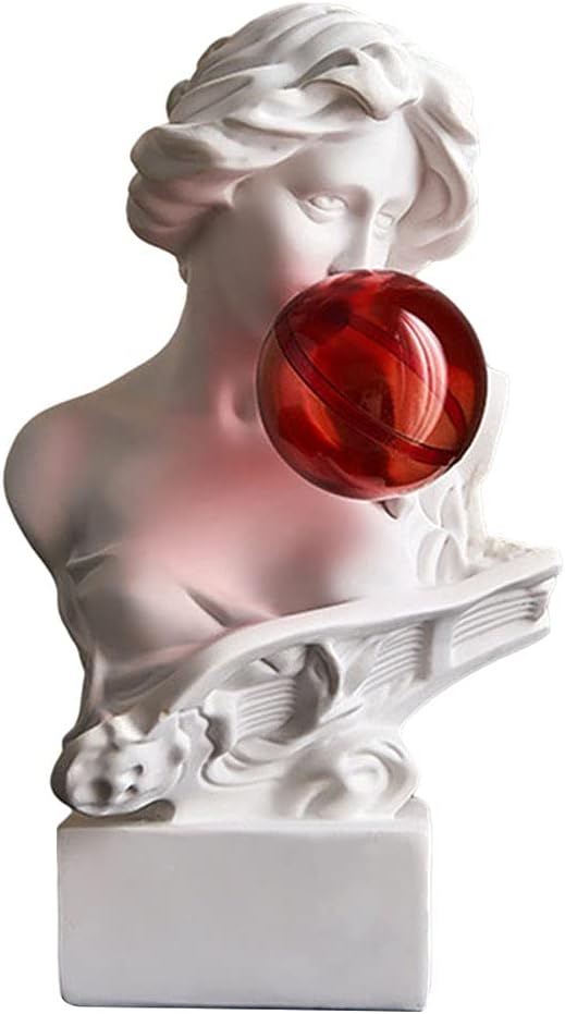 David/Giuliano Head Statues Greek Resin Characters Sculptures David Bust Figurine Desktop Ornament for Home Office Tabletop Decor (Sona)