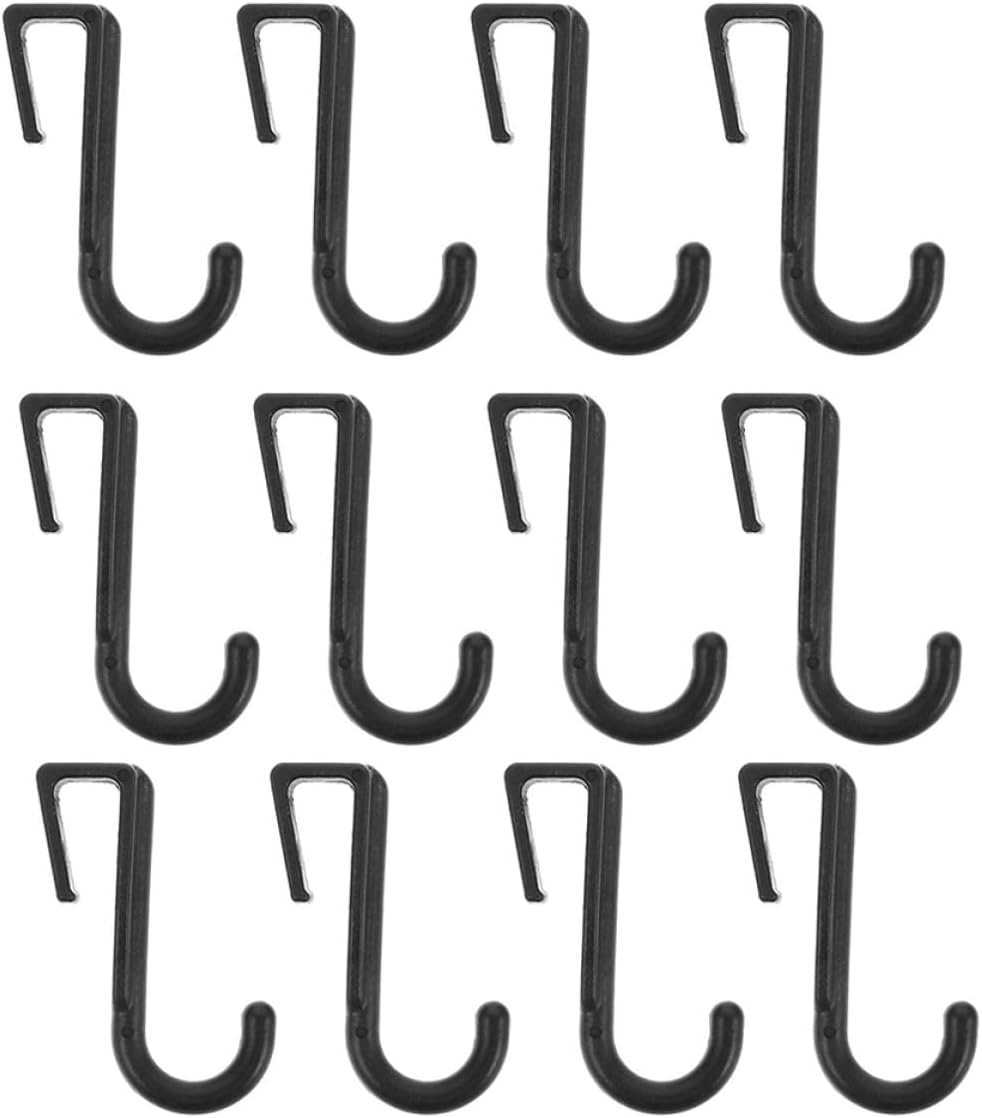 16Pcs J-Shaped Plastic Hanger Hooks for Wire Rack 10Mm Tube Hooks for Kitchen and Bathroom Organization for Towels and Pot Storage