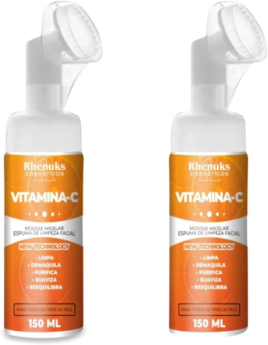 Kit 2 Espumas de Limpeza Facial Micelar com Vitamina C, 150ml