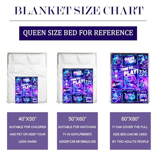 Gaming Blanket for Boys Girls, Gamer Blanket Gamer Gift for Men Women, Soft Game Blanket for Gamer Room Decor - Image 5