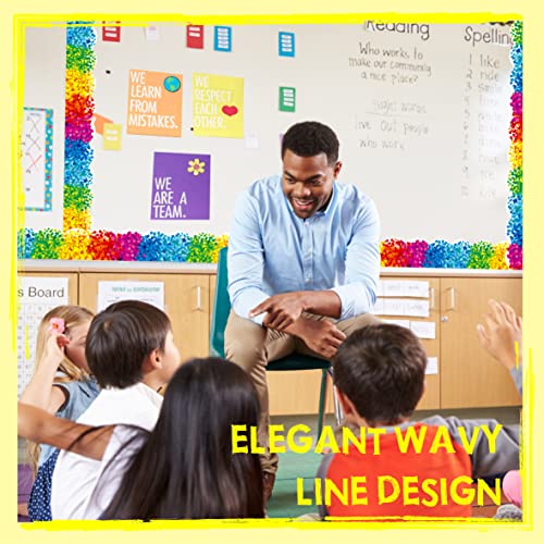 Image of ERKE 60 Feet Bulletin Board Borders, Confetti Scalloped Rolled Border Trim for School, Classroom & Offices