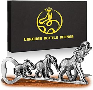 LKKCHER Elephant Beer Bottle Opener Gifts for Women Men Wife Husband Girlfriend Boyfriend Mom Dad New Home Family Birthday Party Wedding Lovely Novelty Sturdy Grey Gadget Lovers Present