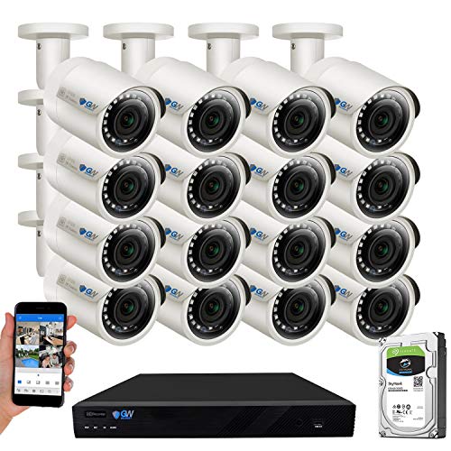 GW Security 16 Channel 4K NVR 5MP POE Audio & Video Smart AI Security Camera System - 16 x 5MP 1920P...