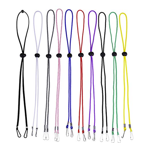 10PCS Mask Lanyard for Kids Cute Adjustable Length Handy Convenient Safety Chain Holder Around The Neck Rest Ear Saver for School Outdoor Sport (10pcs, 10 Color(Unisex)) Round Rope