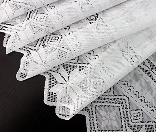 Sfj-Ca Lace Farmhouse Window Valance White Sheer Kitchen Curtain 18 Inches Macrame Window Treatment Panel For Living Room Cafe Bedroom… #TOP4