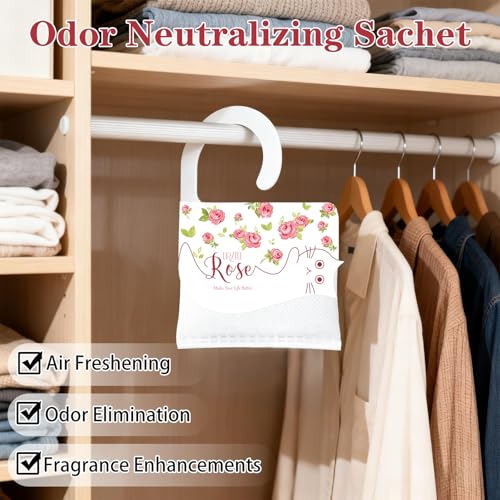 13 PCS Rose Scented Sachets, Long Lasting Room Air Freshener Odor Deodorizer Eliminating for Home Drawer Closet Clothes, Natural Room Fragrance Potpourri Bag - Image 4