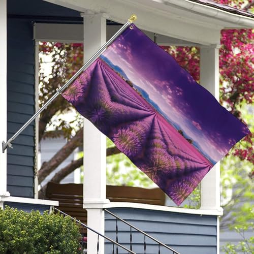 Drapeau champs de lavande décoratif pour jardin et cour extérieure
