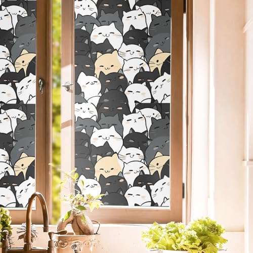 Vinilo decorativo para ventana mascotas blanco y negro 40x300cm miniatura 1