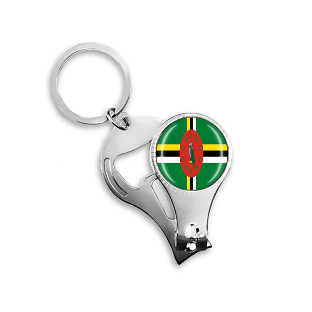 National Flag Dominica Souvenir Gift Multifunctional Keychain Bottle Opener Nail Clippers Backpack Pendant