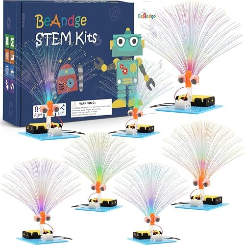 7 Set Bulk Craft STEM Toys for Kids 8-10, Science Kits Birthday Gifts for Boys Girls 8-12 8 9 10 Years Old, Building Toys Craft Kit for Kids Activities, Fiber Optic Science Experiments for 8-10